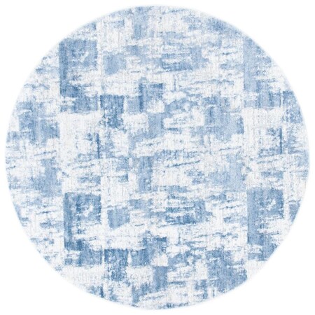 Safavieh 7 x 7 ft. Amelia Contemporary Power Loomed Round Area Rug, Ivory & Blue ALA786A-7R